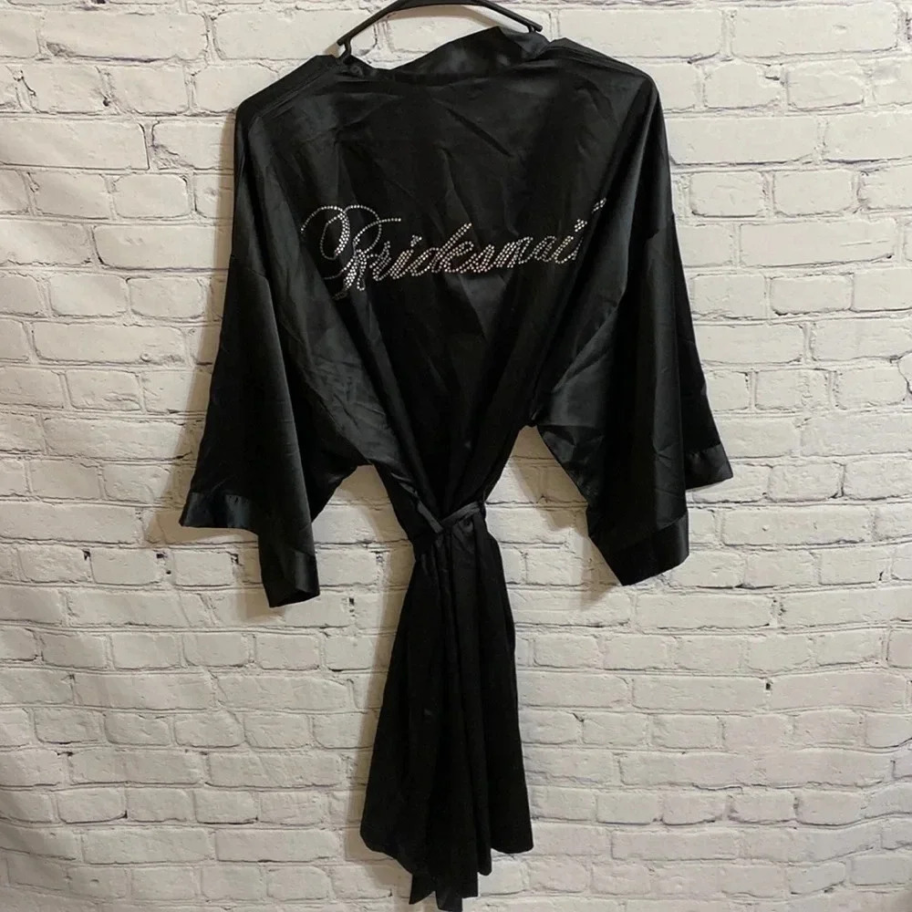 Icing Black Bridesmaid Bling‎ Robe